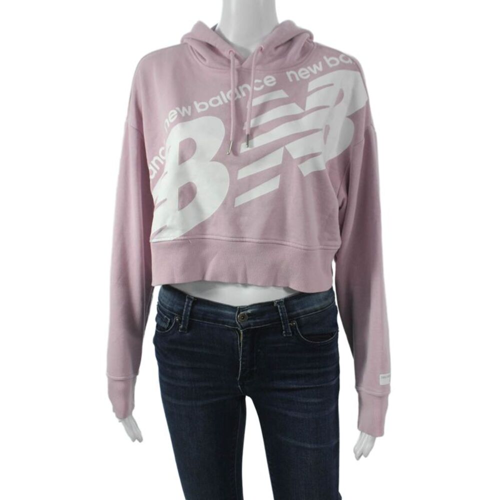 New Balance Women Pink Cotton Blend Hoodie Size S